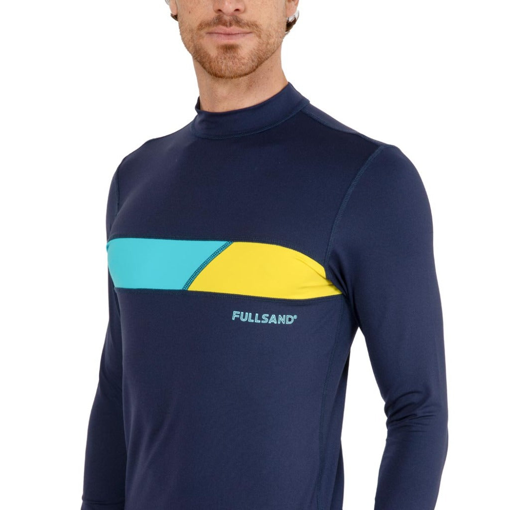playera uv para nadar hombre con filtro solar certificada con UPF50+ tipo rasguard caballero fullsand con protector solar