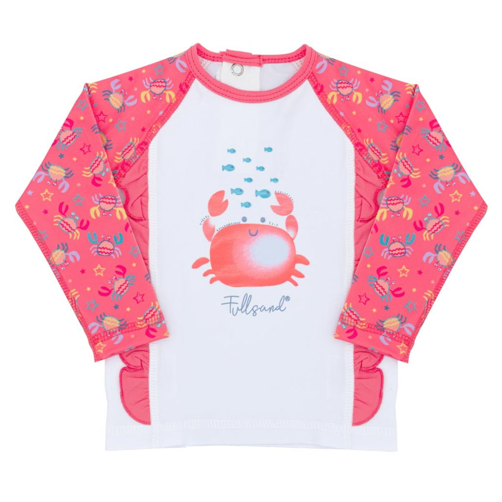 playeras para nadar manga larga bebe niña tipo wetshirt con protección solar certificadas con UPF50+ y recomendada por skin cancer fullsand