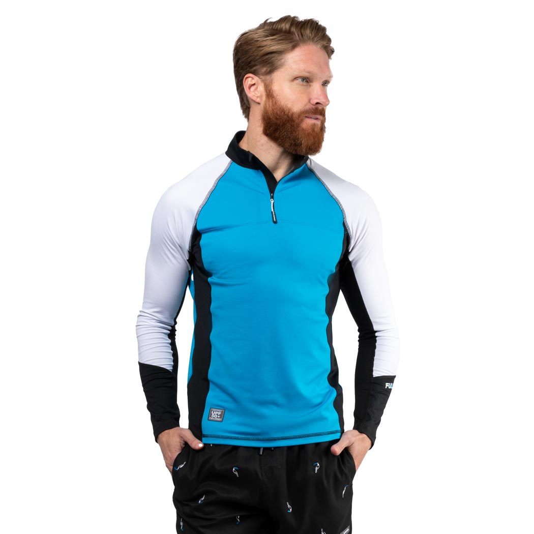 Playera Manga Larga con cierre Hombre Con Protección Solar Certificada Fullsand