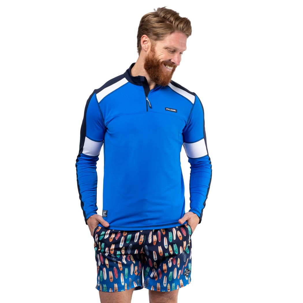 Playera Manga Larga con cierre Hombre Con Protección Solar Certificada Fullsand