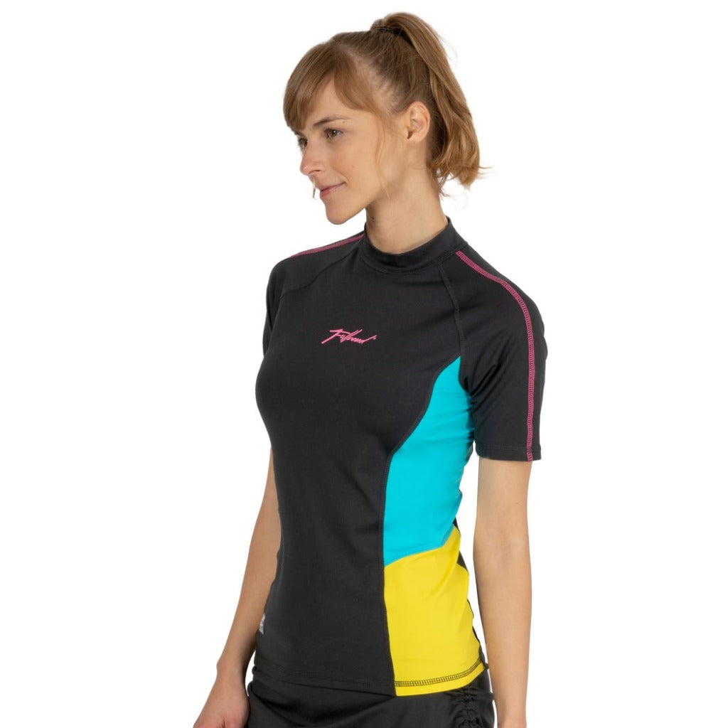 playera para nadar manga corta mujer con protección solar UPF50+ ropa con contr rayos uv , wetshirt para mujer contra rayos uv fullsand