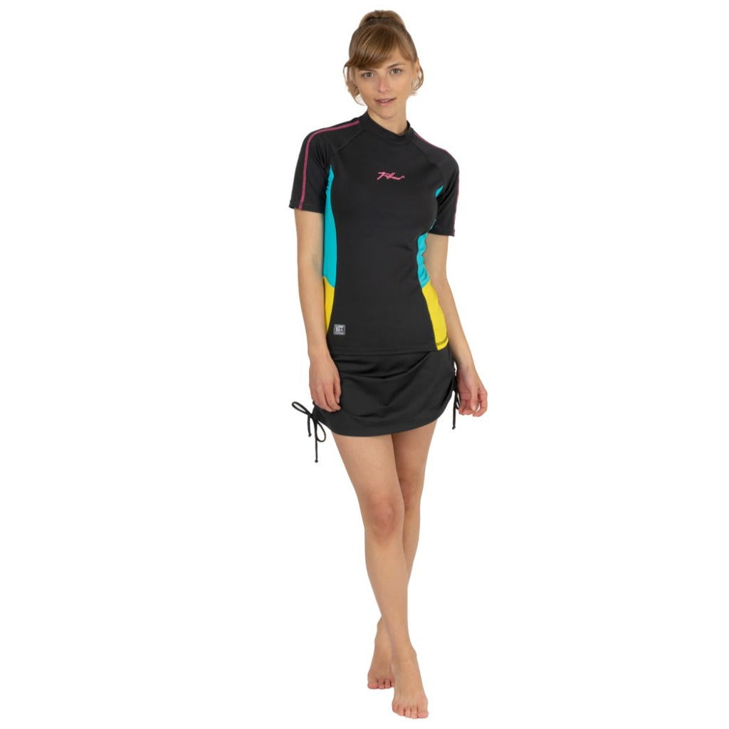 wetshirt mujer manga corta con protección solar uv UPF50+ rashguard para dama anti uv para nadar  fullsand