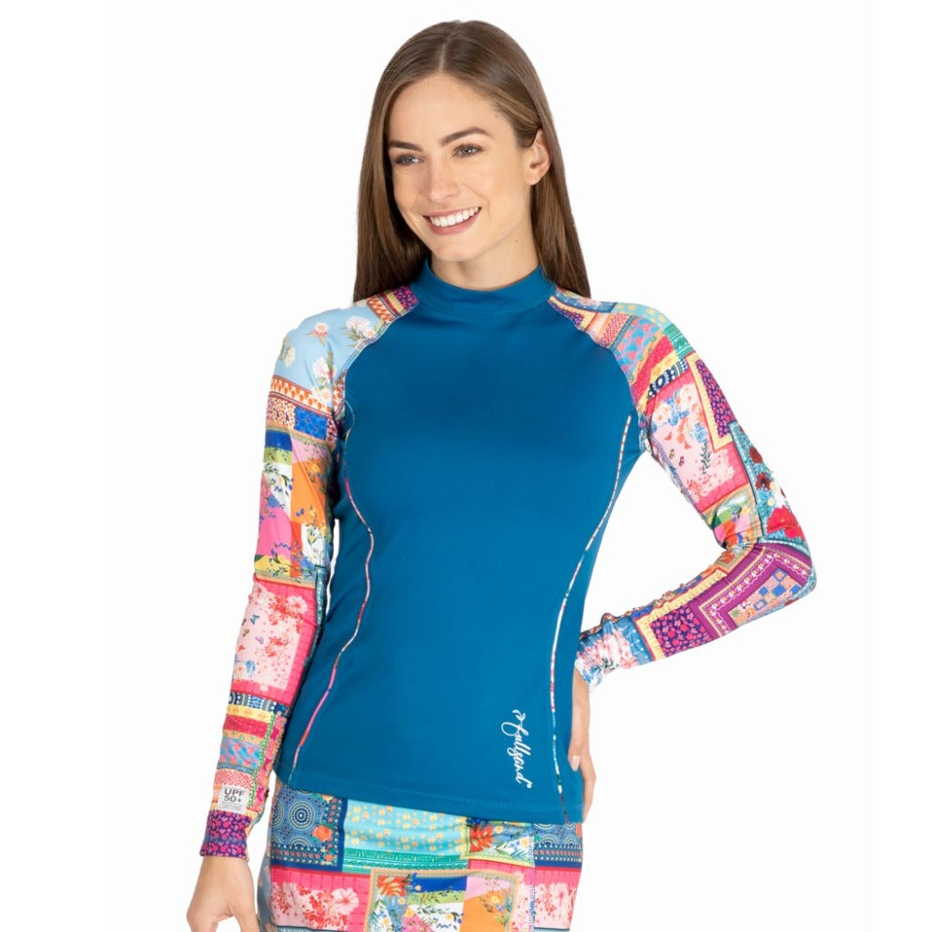 rashguard manga larga para mujer con protección solar para nadatación tecnología UPF50+ wetshirt dama protección uv fullsand 