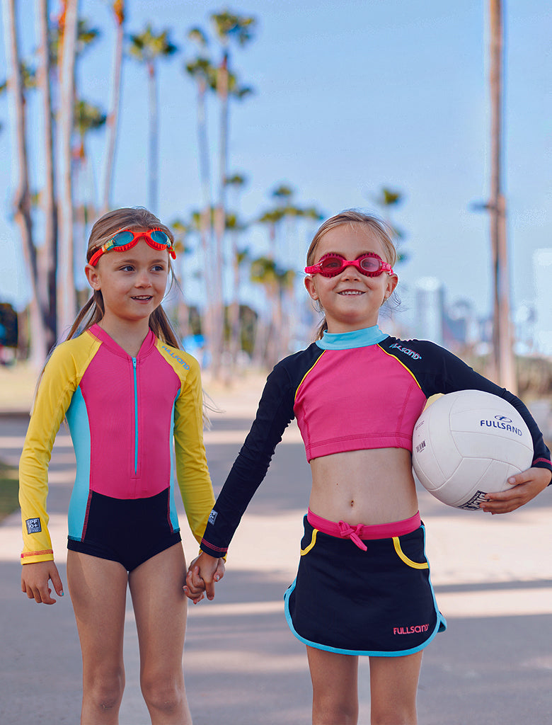 lo nuevo para niñas ropa y trajes de baño con protección solar UPF50+ recomendado por skin cancer