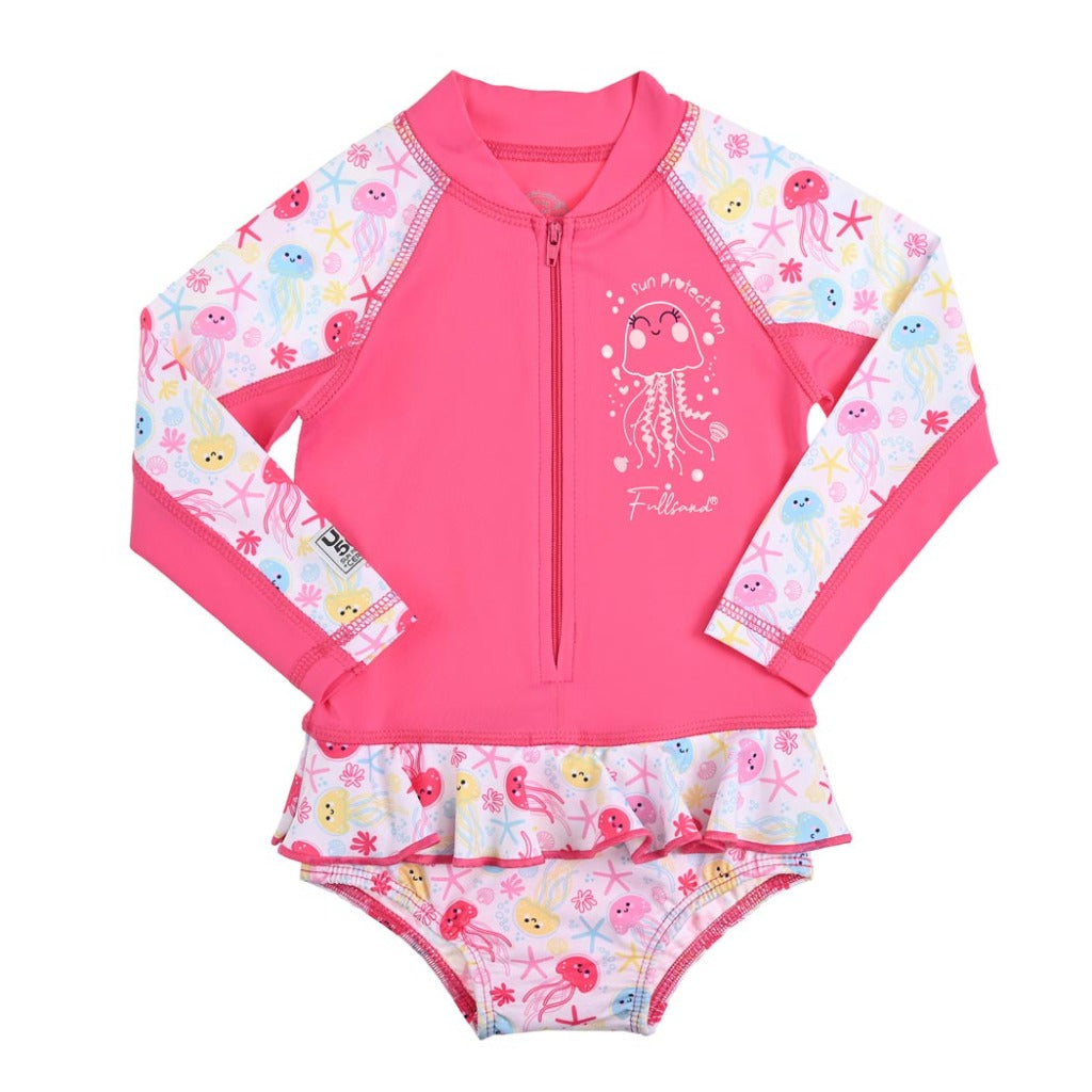 trajes de baño completo niña 1 a 4 años preescolar con protección solar body para niña 1 a 4 años preescolar con UPF50+ trajes para nadar con filtro solar uv fullsand