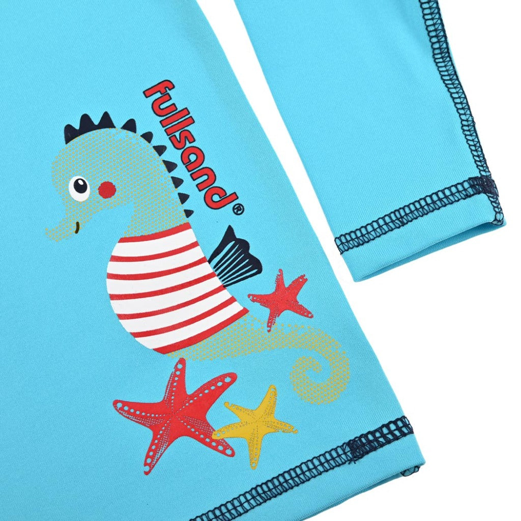 playera para natacion niño 1 a 4 años preescolar manga larga y corta con protección solar UP50+ tipo wetshirt niño 1 a 4 años preescolar fullsand 