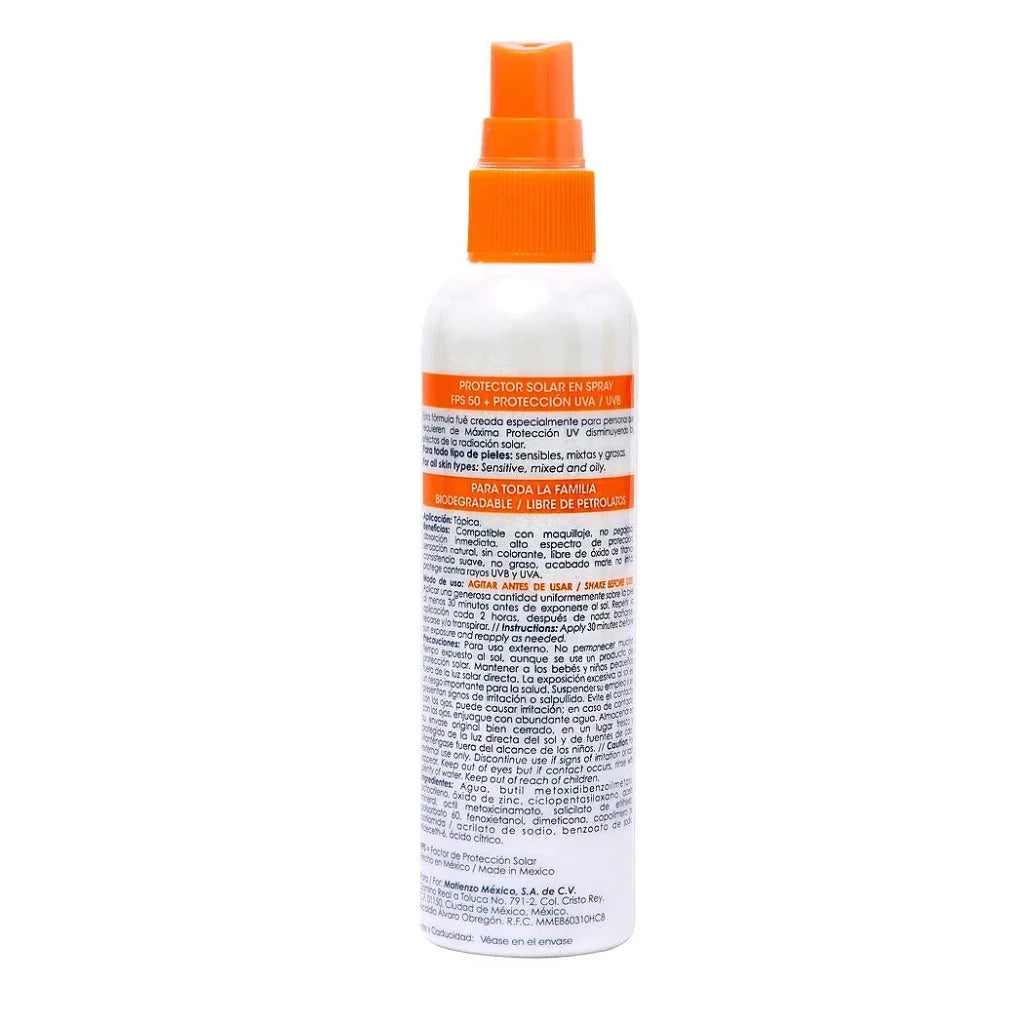 protector solar con FPS 50 protección UVA y UVB