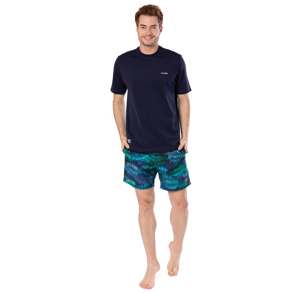 playera con protección uv para hombre manga corta azul marino fullsand