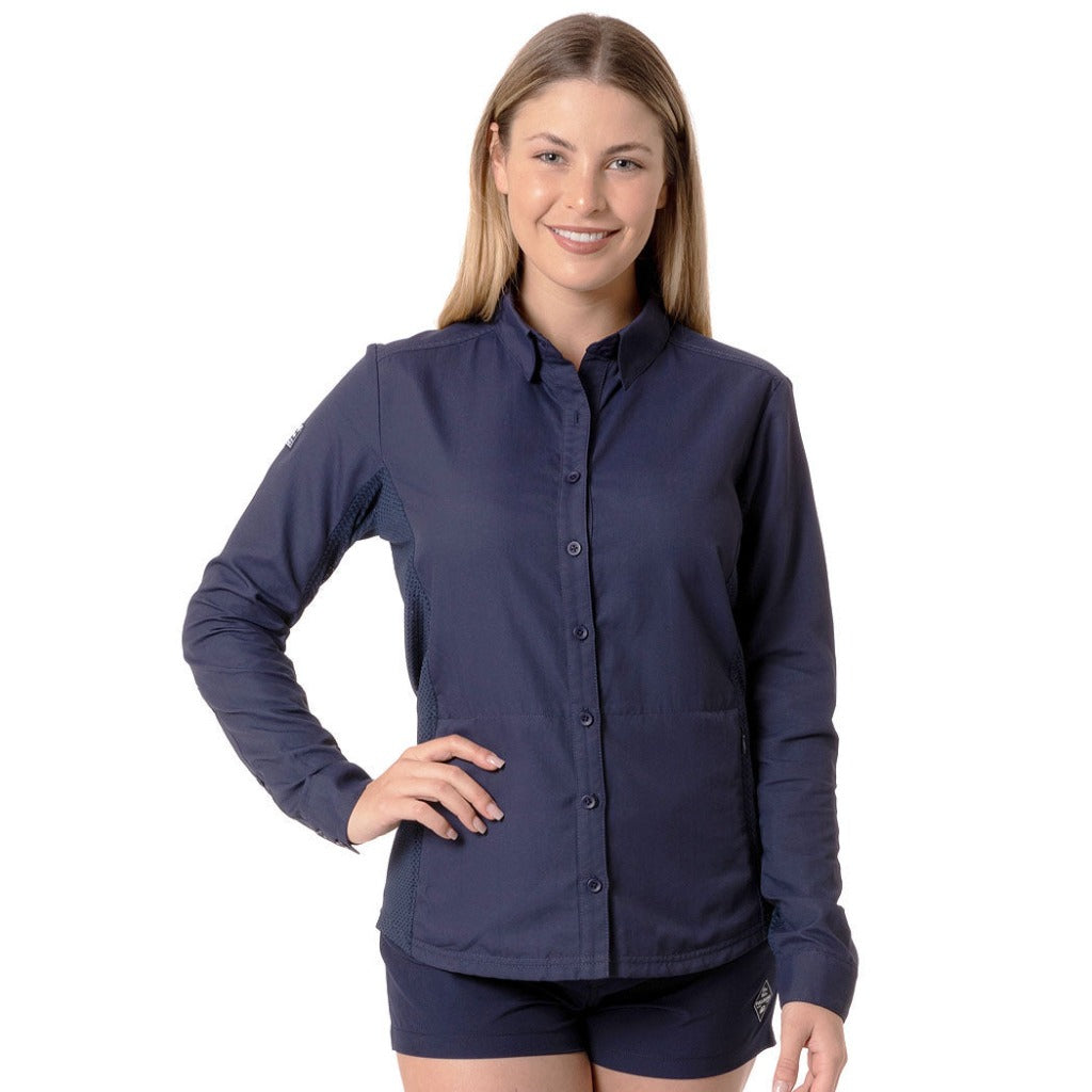 camisa para mujer manga larga con protección solar UPF50+ para senderismos o actividades al aire libre fullsand