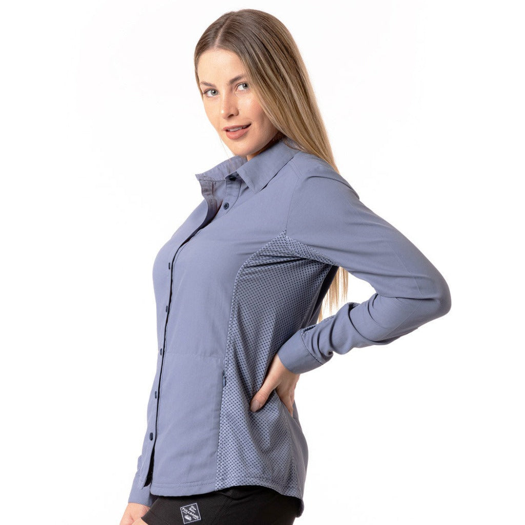 camisa con protección solar mujer senderismo para tus actividades deportivas UPF50+ protegete contra los rayo uv ropa con protección solar fullsand